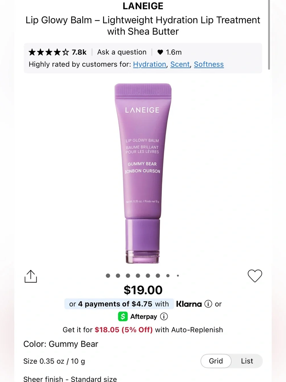 LANEIGE Lip Glowy Balm — Gummy Bear (Purple)